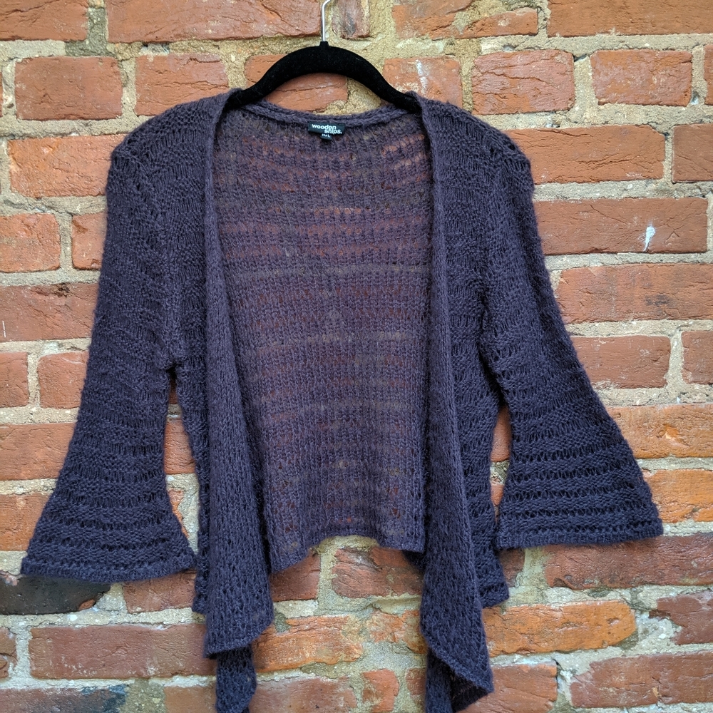 Wooden Ships Purple Knit Sweater with Bell Sleeves